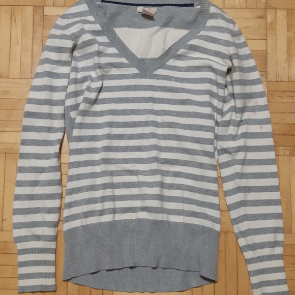 White&Grey striped sweatshirt - Picture 1 of 3